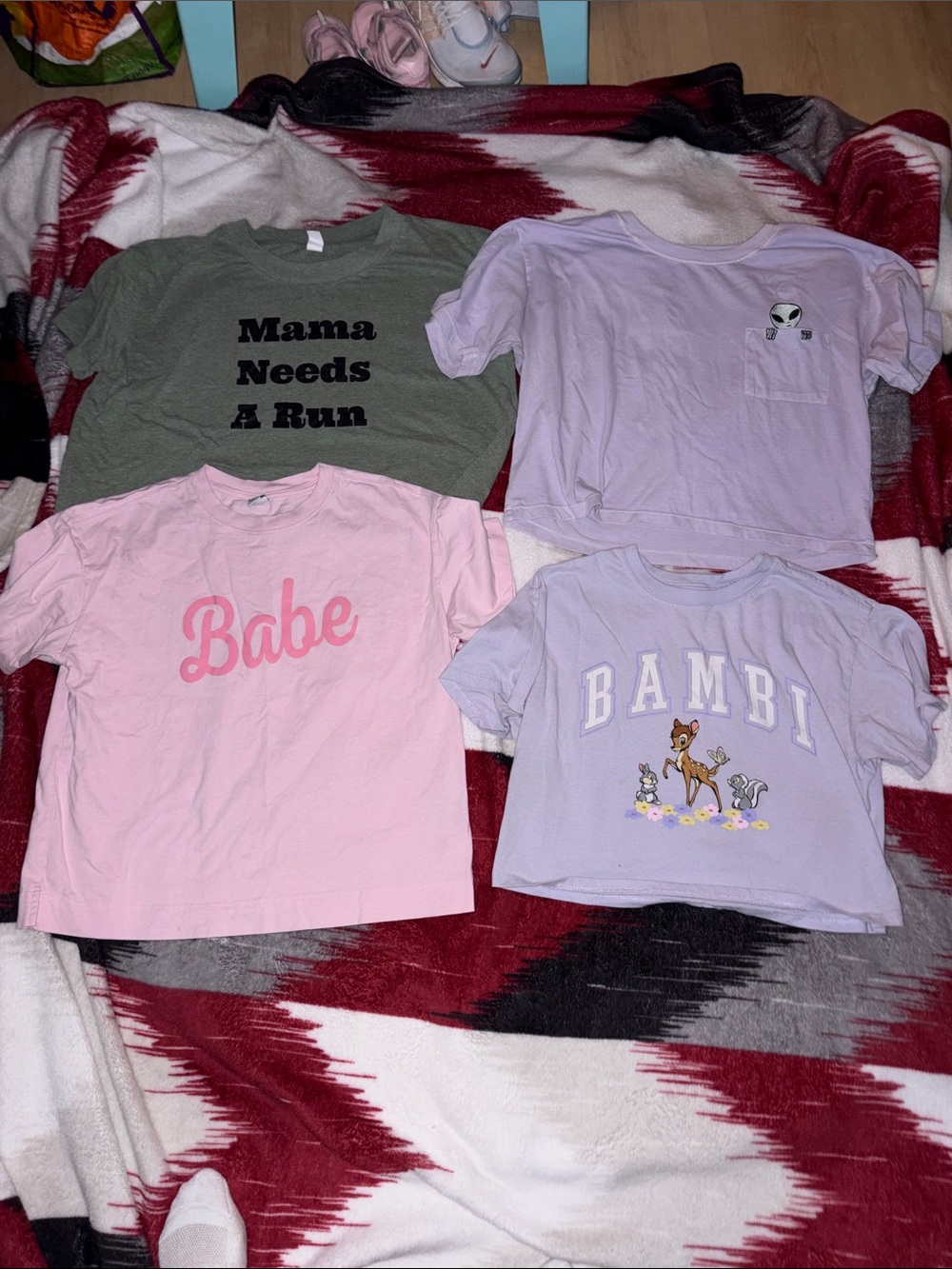 Casual Graphic crop top Lot - Pink ,Lavender & Gray Styles
